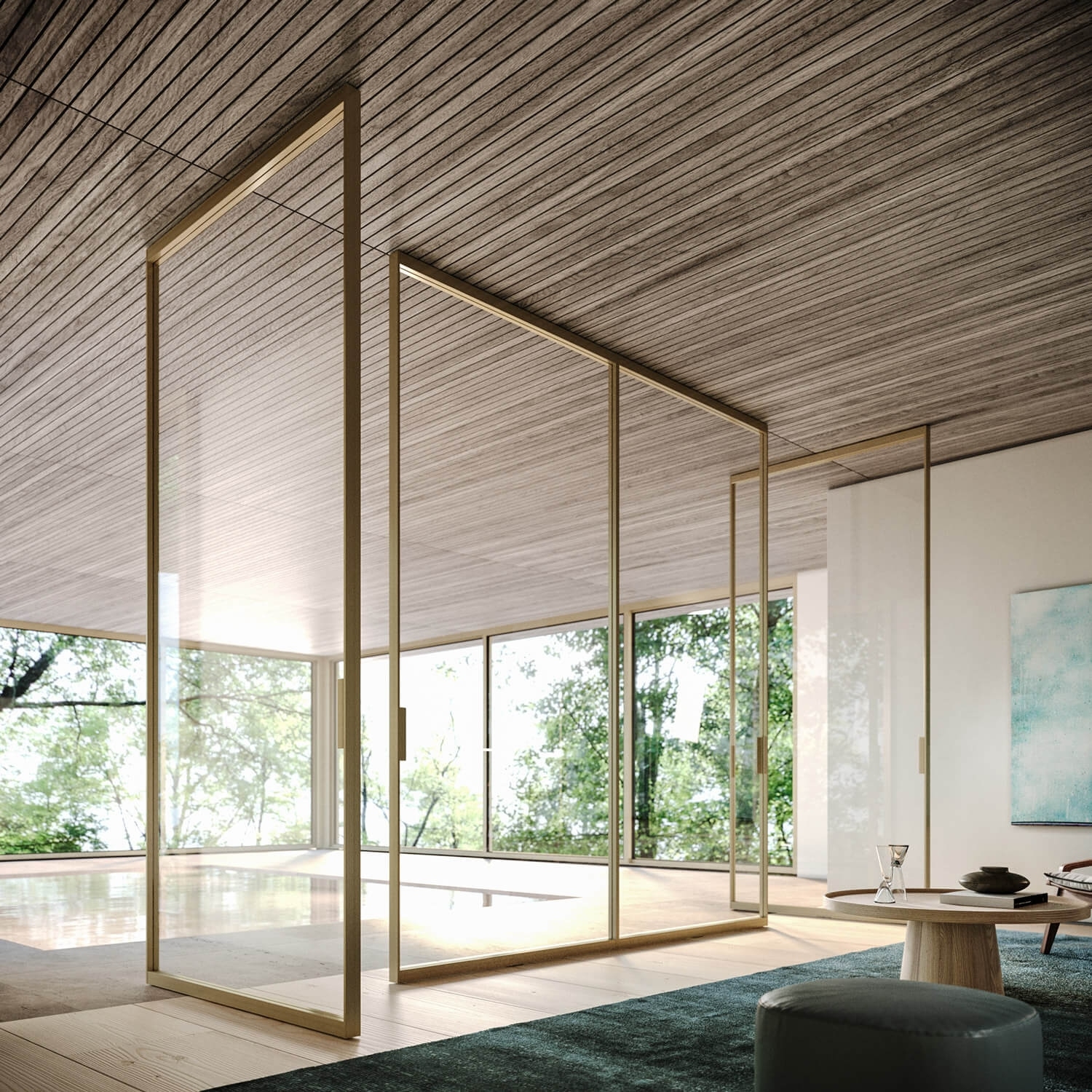 Modern kitchen with seamless profile shutters