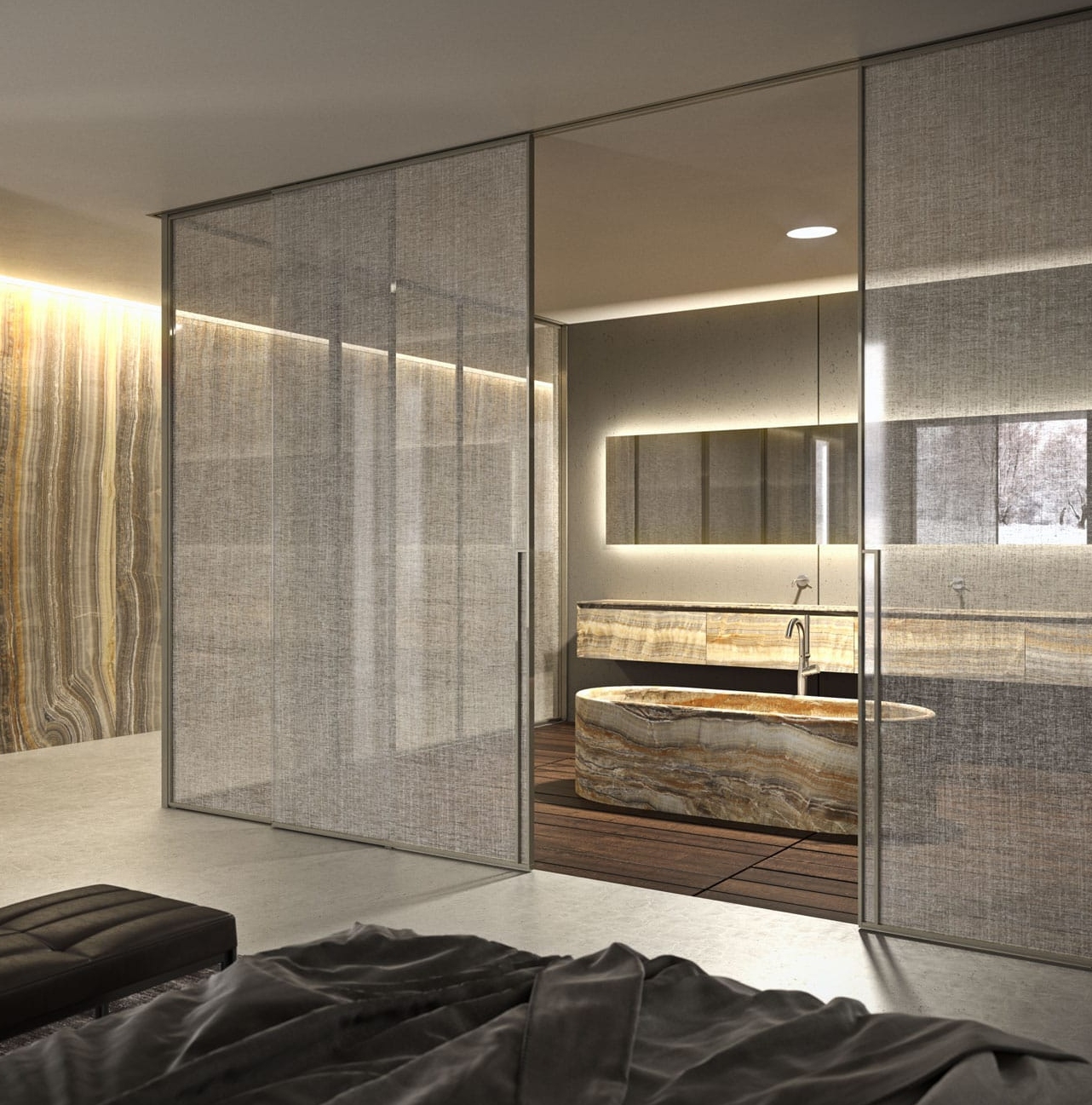 Modern kitchen with seamless profile shutters