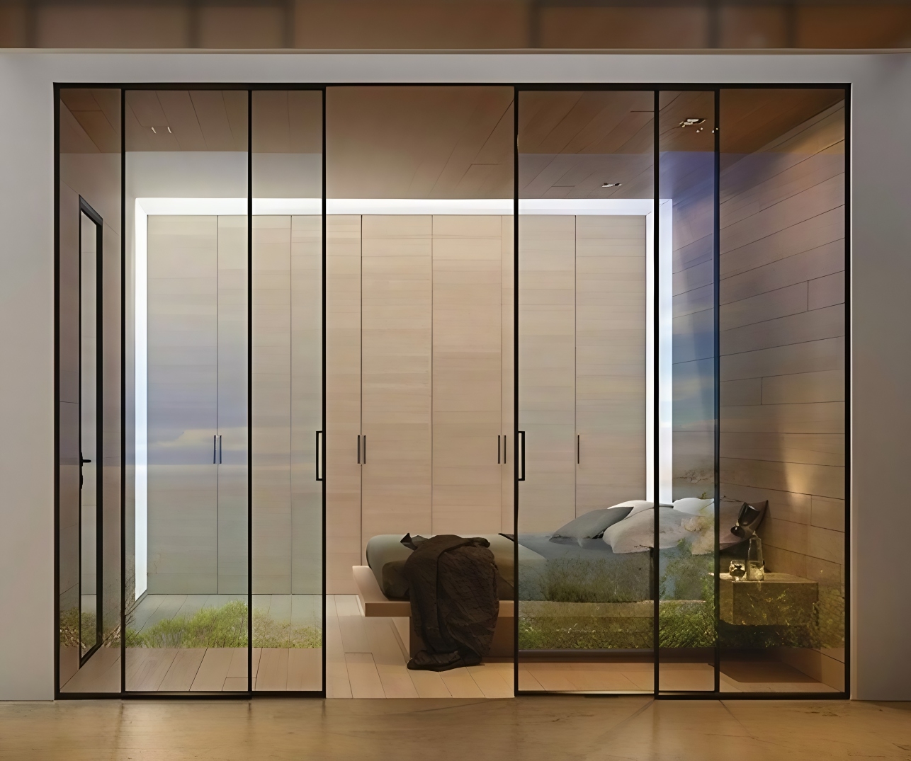 Modern kitchen with seamless profile shutters